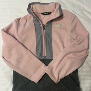 The North Face Pink and Gray Fleece Pullover